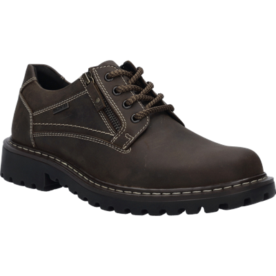 Schnürschuh JOSEF SEIBEL "Chance 45", Herren, Gr. 46, Leder Textil, braun, Schuhe Schnürschuh, Halbschuh mit wasserabweisender Tex-Ausstattung, G-Weite