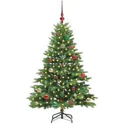 vidaXL, Weihnachtsbaum, Leif (mit LEDs und mehrfarbigen Bällen) (150 cm)