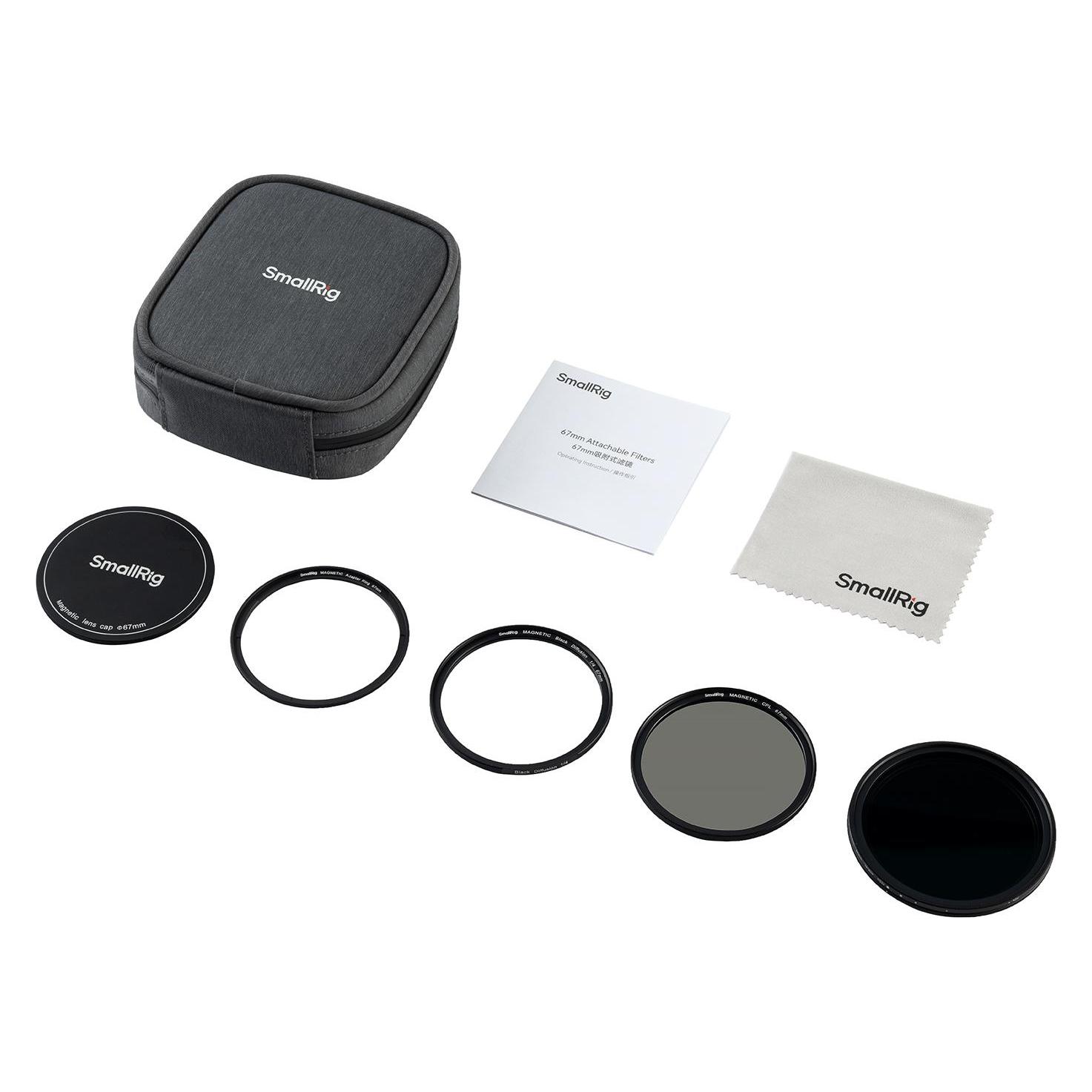 SmallRig 5-in-1 Attachable Filter Kit (67 mm, ND- / Graufilter, UV-Filter) (4726)