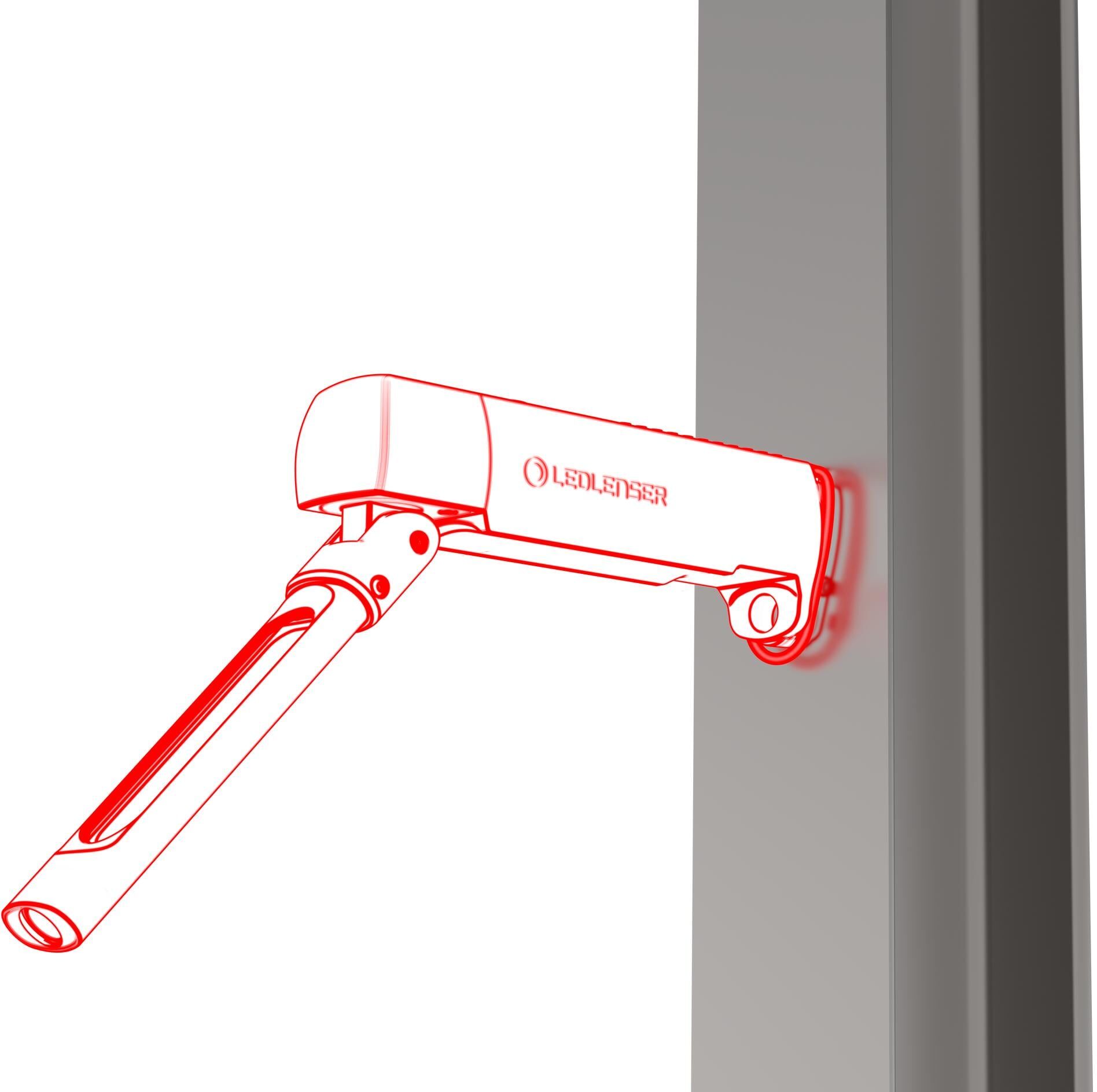 Taschenlampe LED LENSER "W7R Work 6", schwarz (bunt), MobilleuchtenB:3,1cm H:14,3cm T:4,5cm, Taschenlampe, B:3,1cm H:14,3cm T:4,5cm bunt Einheitsgröße