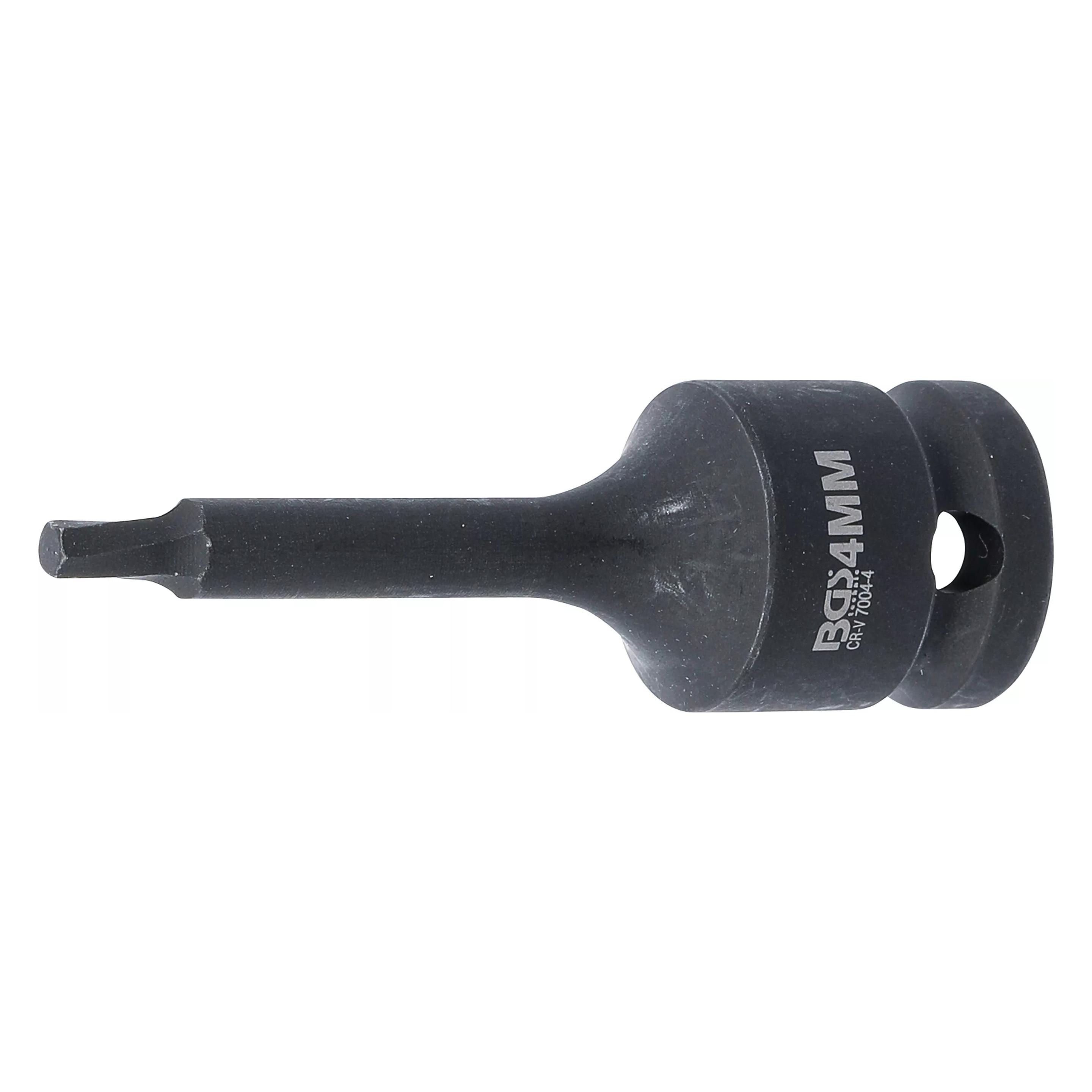 BGS Schraubenausdreher | Antrieb Innenvierkant 12,5 mm (1/2") | für defekten Innensechskant 4 mm (7004-4)