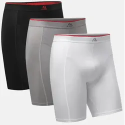 BAMBOO EXTRA LANGE TRUNKS - 3-Pack - Schwarz/Rot | Grau | Weiß - 2XL