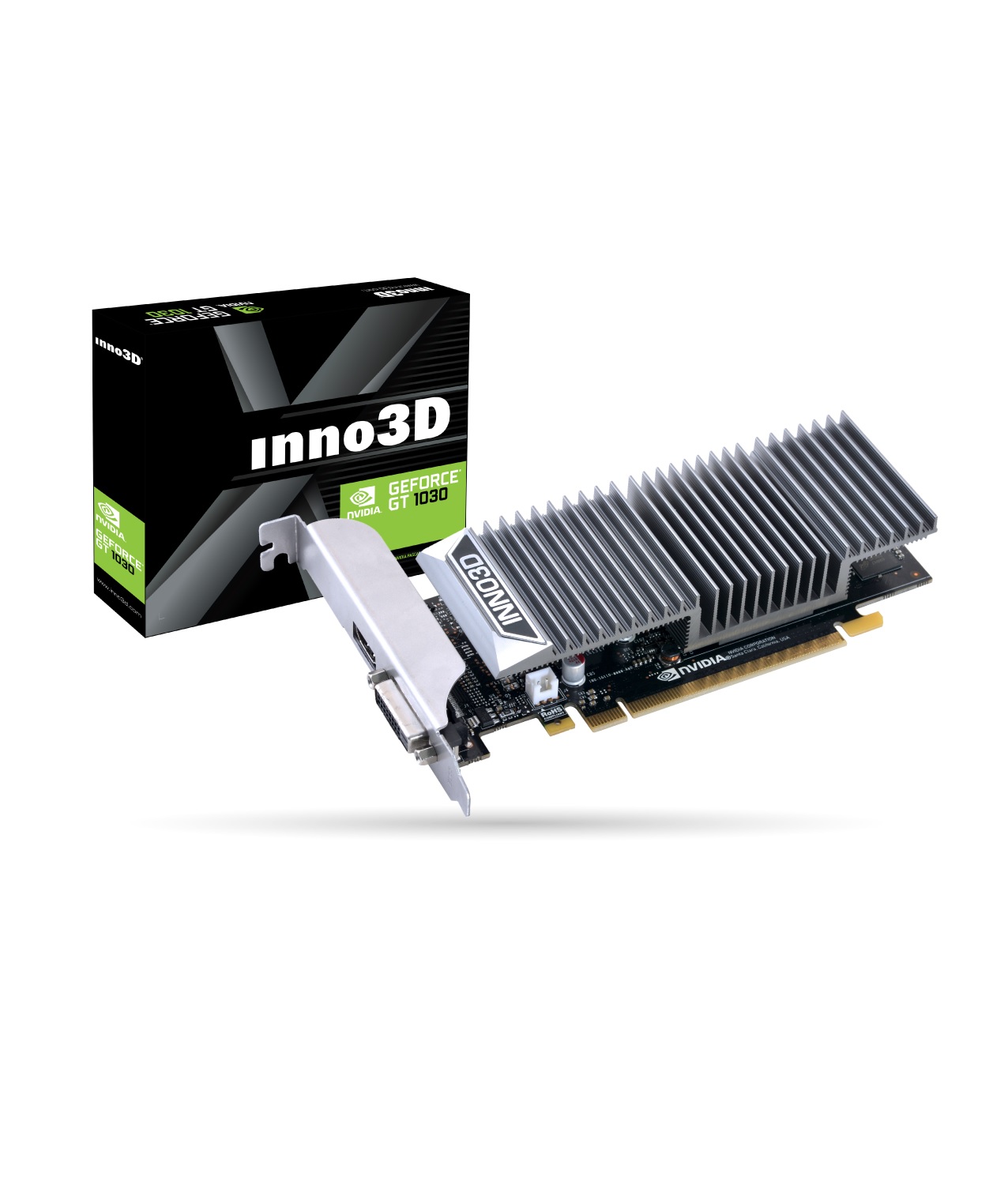 Inno3D GeForce GT 1030 0dB Grafikkarten GF 2 GB GDDR5 PCIe 3.0 x16 DVI HDMI ohne Lüfter (N1030-1SDV-E5BL)