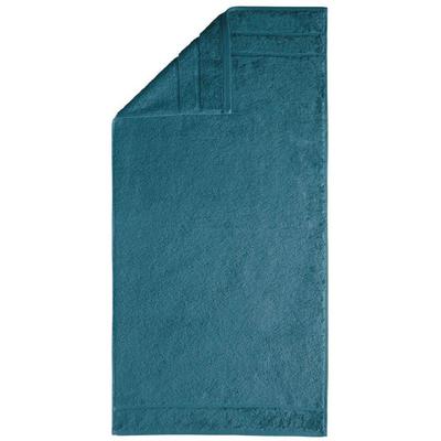 Badetuch EGERIA "Prestige", blau (petrol), B:75cm L:160cm, Walkfrottee, Obermaterial: 100% Baumwolle, Handtücher, Badetuch, Uni Programm mit Streifenbordüre, SUPIMA Baumwolle