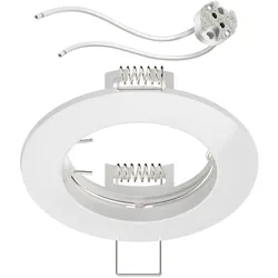 ledscom.de Deckeneinbaurahmen Circ Aluminium Einbaurahmen weiß (LED/Halogen/MR16/50mm) inkl. GU5.3 Fassung