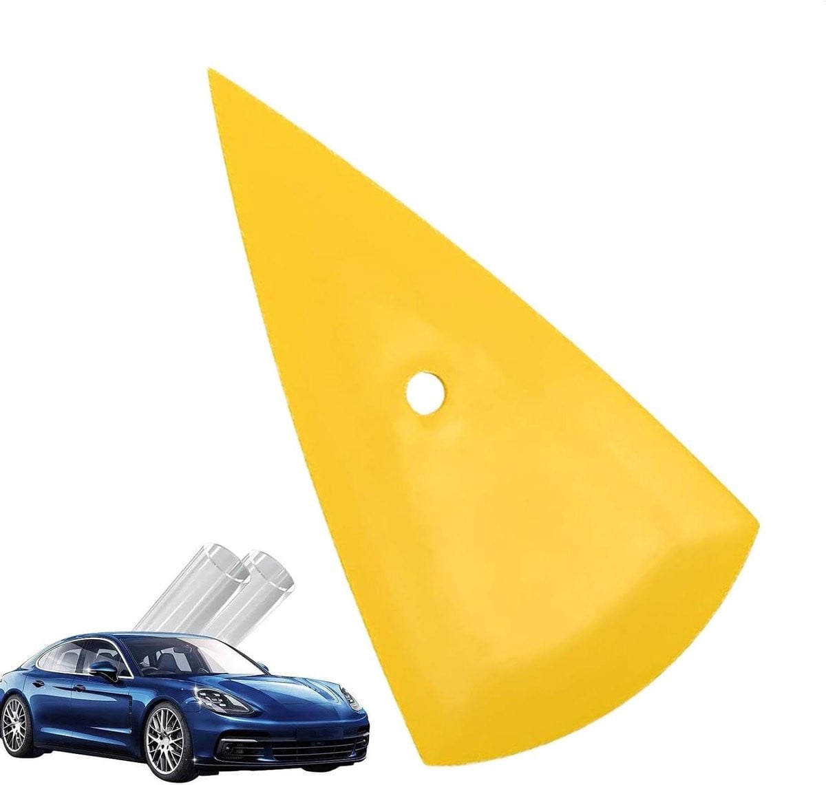 Autofolieschraper Geel - 15,5 cm - Raamfolie rakel voor moeiteloze vuilverwijdering en het glad aanbrengen van folie