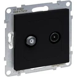Legrand 765370 SEANO Einzeldose TV-SAT f 2 Kabel und HD-TV in der Farbe Anthrazit