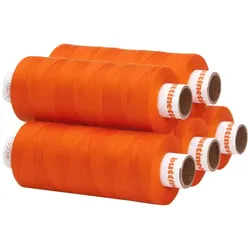 buttinette Universal-Nähgarn, Stärke: 100, 5er-Pack, orange