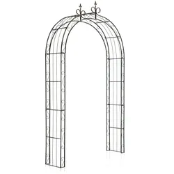 DELUKE Rosenbogen AACHEN 148x34,5x260cm, Metall, Bronze Rankhilfe Rosen Rankgitter Gartendekoration