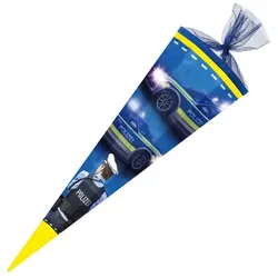 Nestler Schultüte Polizei Sound, 85 cm 12-eckig, Tüll
