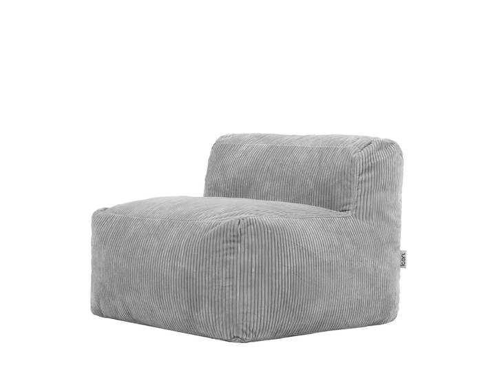 Pouf fauteuil modulable en velours côtelé gris