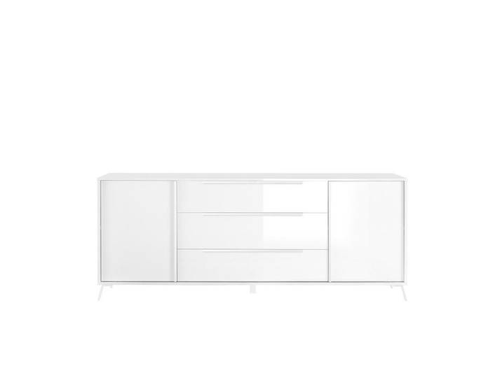 Calicosy Sideboard mit 2 Türen und 3 Schubladen L205 cm - City, Weiß, 40x84x7 cm, Kleinmöbel, Kommoden, Sideboards
