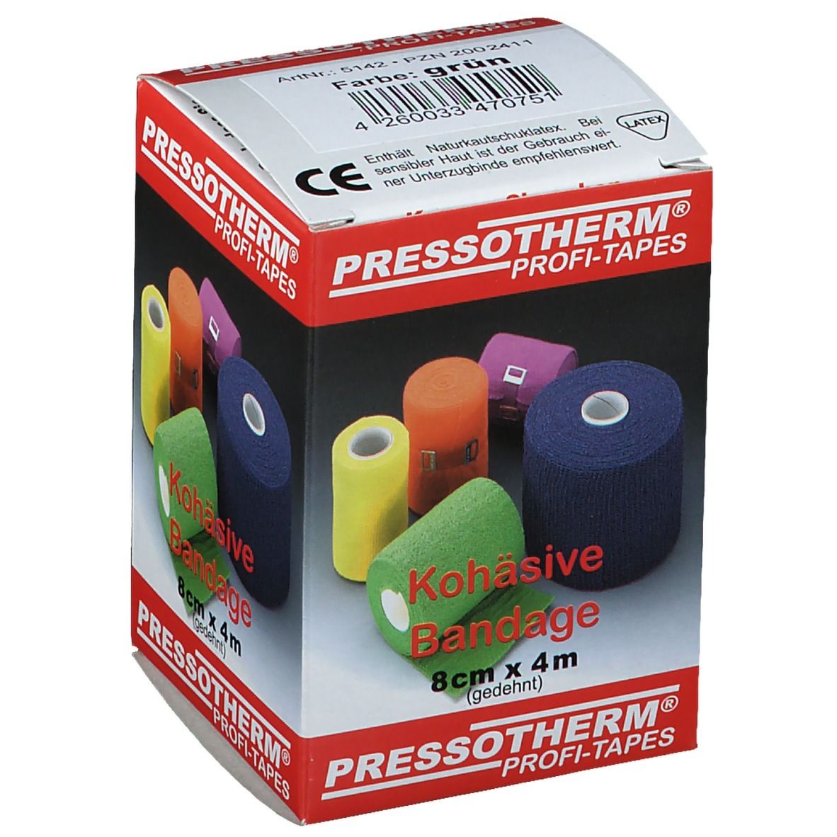 Pressotherm Kohäsive Bandage 8 cmx4 m grün 1 St Binden