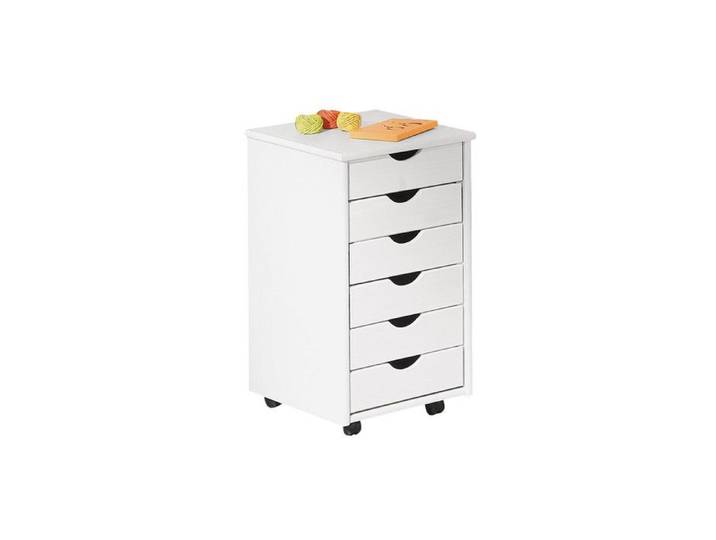Caisson de Bureau 6 Tiroirs  School  65cm Blanc