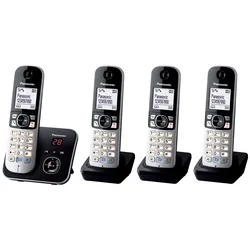Panasonic Schnurloses Telefon-Set mit Anrufbeantworter KX-TG6824GB schwarz-silber