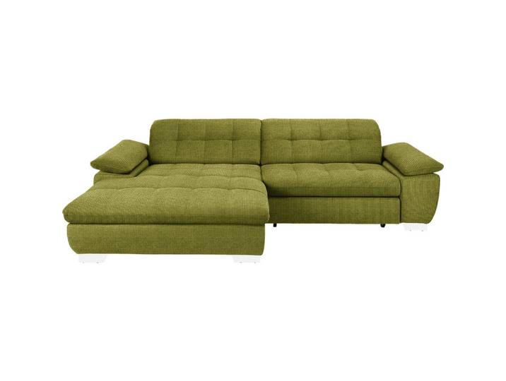Carryhome Ecksofa, Hellgrün, Metall, Ottomane links, L-Form, 265x180 cm, Fussart wählbar, Stoffauswahl, seitenverkehrt erhältlich, Wohnzimmer, Sofas & Couches, Wohnlandschaften, Ecksofas