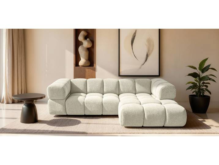 Kaiser Möbel Ecksofa Designsofa mit luxuriösem Strukturstoff im Stoff Puente AVERRO, Exklusive 3D-Struktur des Stoffes,Designorientiertes Premium-Ecksofa