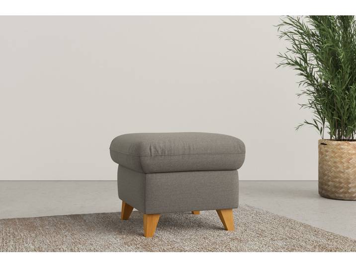 Polsterhocker, Luxus-Microfaser, Braun, 58×48 cm, Mit Stauraum, Klassisch, Home-affaire