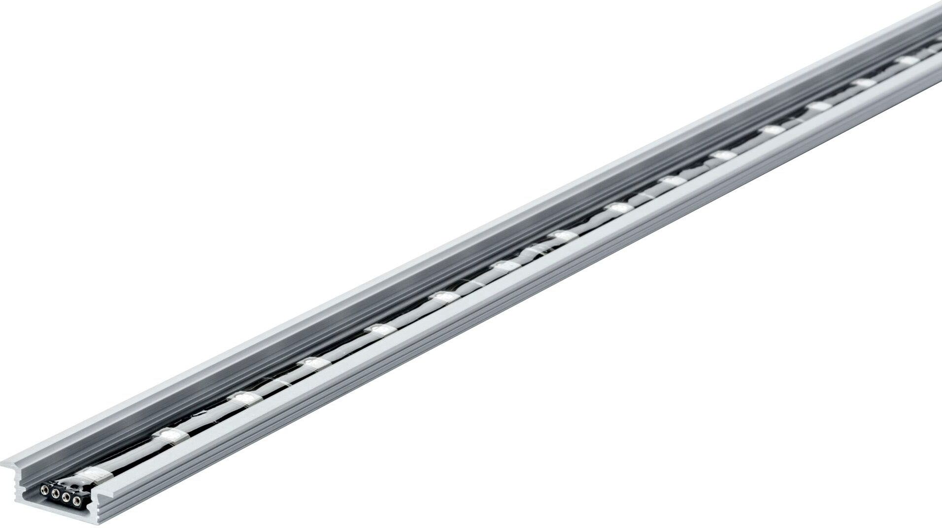 PAULMANN LED-Streifen "Floor Profil mit Diffusor 100cm Alu eloxiert, Satin,Alu/Kunststoff Alu", grau (aluminiumfarben), Gesamtlänge 1m, Lichterketten, LED-Streifen