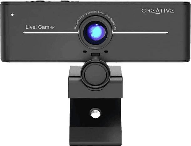 Webcam - Creative Live! Cam Sync 4K, 8.0 Megapixel UHD (3840 x 2160), Enfoque Manual, Micrófono, 95°, Cubierta de la lente Privacidad, Negro