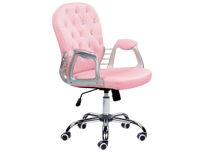 BÜROSTUHL Kunstleder Rosa Princess