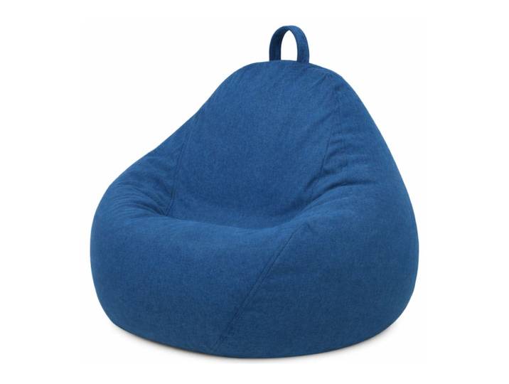 Pouf poire déhoussable bleu 105 x 85 cm