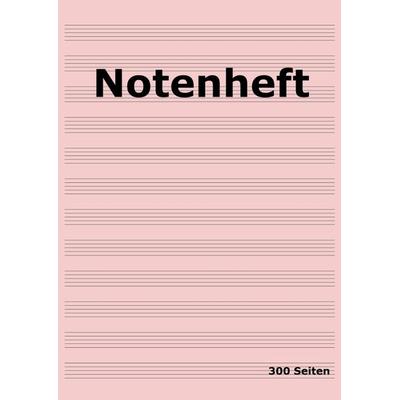 Notenheft: DIN A4 Notenlinienheft | 300 Seiten mit 12 Notenzeilen / Systeme pro Blatt | Papier 90g/m² | Musikheft mit Notenlinien -