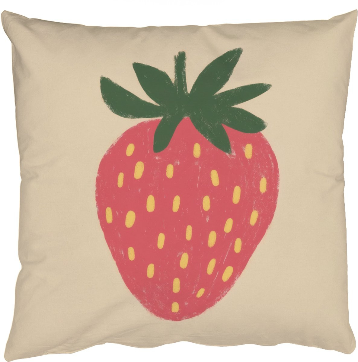 PillowMonkey Sierkussen Aardbei Rood Minimalistisch 60 x 60 cm