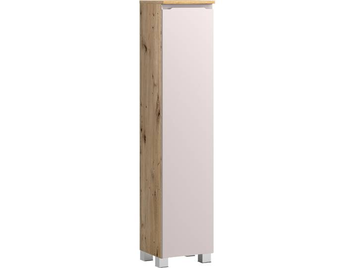 Midischrank WELLTIME CABO, gedämpfte Scharniere , weiss (kaschmir), B:30cm H:130cm T:35cm, MDF, Schränke, Midischrank, Kaschmir, griffloses Design, reversibel