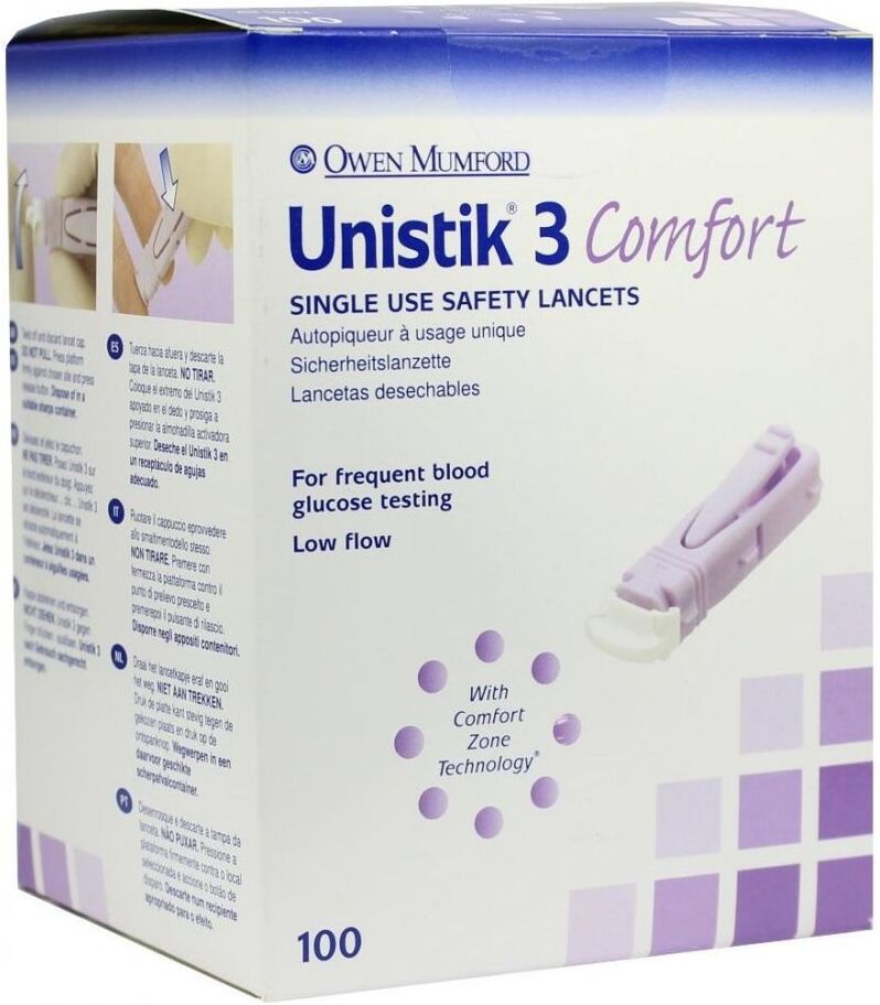 Unistik 3 Comfort 1,8mm Eindr.tiefe Stechhilfe 100stk