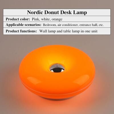 Friendly Fresh Finds Donut Shaped Rechargeable Wall Lamp With Three Color LED Lighting orange