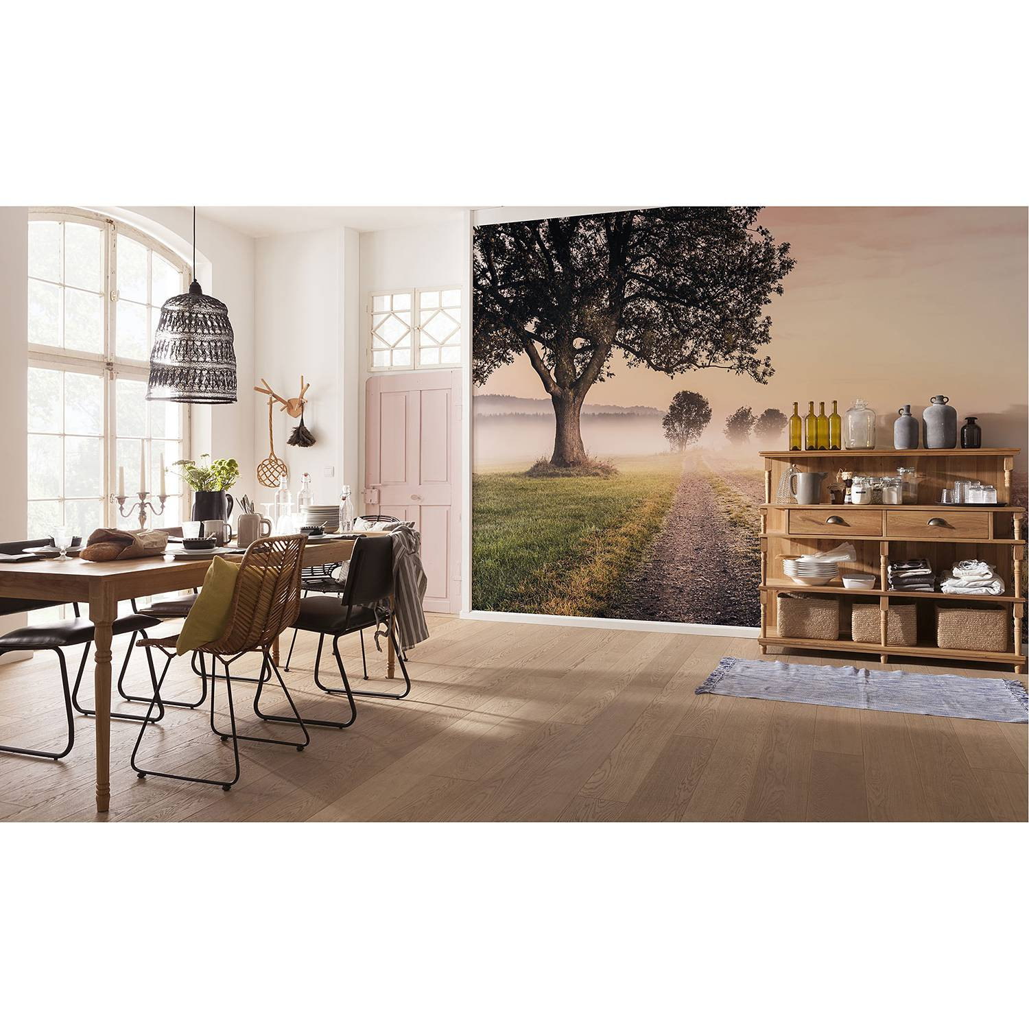 home24 Fotobehang Misty Morning Breedte: 400 cm, Hoogte: 250 cm