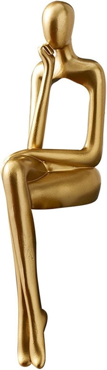 Abstracte Denker Sculptuur Grijs - Hars Ornament voor Kantoor Decoratie