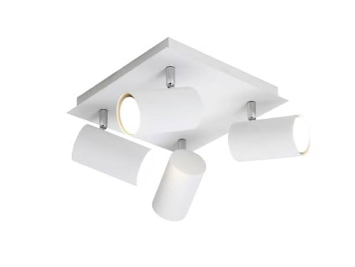 Trio Leuchten Rondell in Metall weiß, Rondel 4-flammig, exklusiv 4xGU10, 24 x 24 cm 802430401