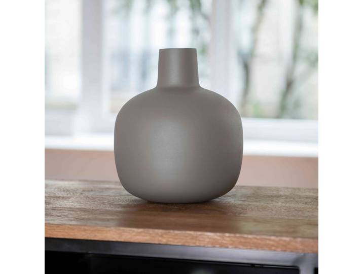 Vase bonbonne en métal vert olive H23 cm Tosca