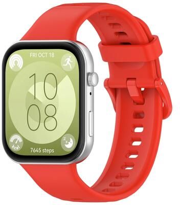 Everyday Crate Huawei Watch Fit 3 Silicone Sports Watch Band With Colorful Buckle Replacement Strap red