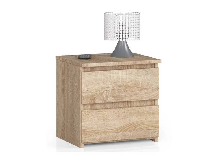 Raumhirsch Furniture Nachttisch praktisch & stilvoll - Nachtschrank - Nachtkommode Beistelltisch, Maße: 40x40x35 cm, 2 Schubladen, Soft-Close