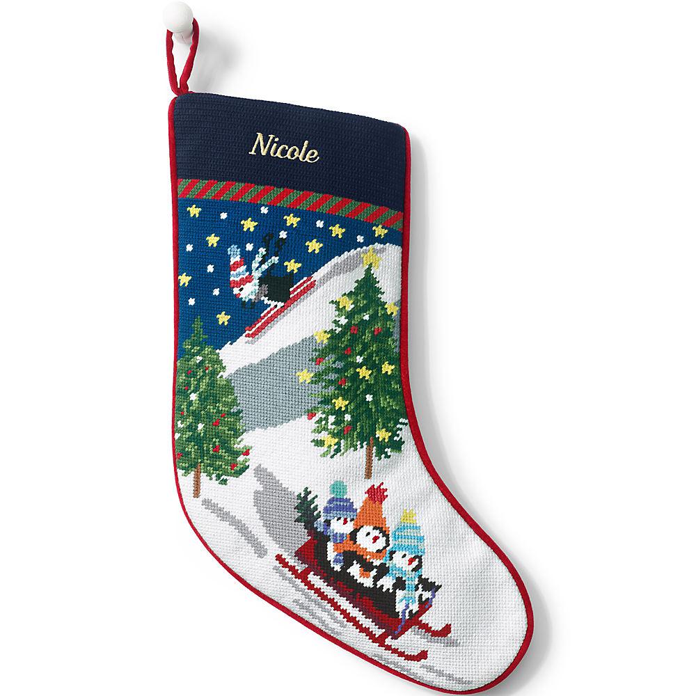 Gobelin-Weihnachtsstrumpf, Damen, size: regular, Sonstige, Baumwolle/Wolle, by Lands' End