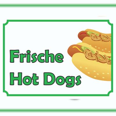 HB-Druck Frische Hot Dogs Schild A0 Rückseite selbstklebend