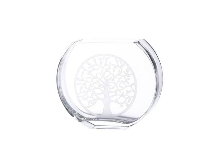 GILDE GLAS art Vase décoratif en Verre - avec Motif Arbre de Vie - Décoration Moderne - Cadeau pour Femme - Couleur : Transparent - Hauteur : 23 cm