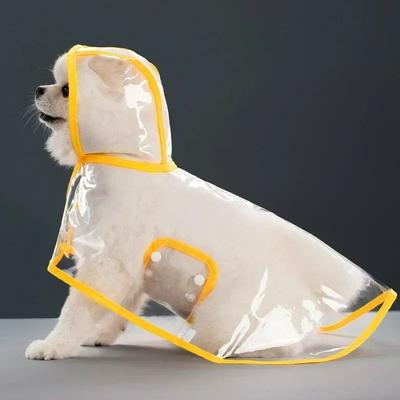Uplift Essentials High Visibility Transparent Pet Raincoat Waterproof & Windproof Protective Suit For Small To Large Dogs golden l