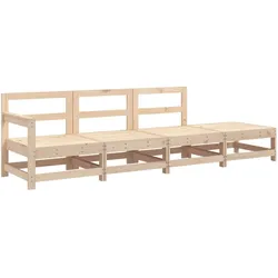 vidaXL 4-tlg. Garten-Lounge-Set Massivholz Kiefer