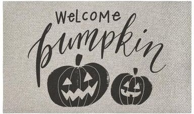 "Stupell Welcome Pumpkin Minimal Outdoor Door Mat, design by Caverly Smith, 18""x30"""