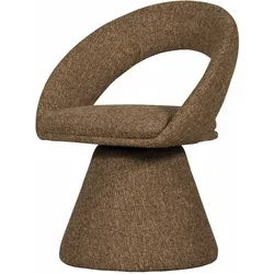 Esszimmerstuhl Winter aus Melange-Stoff, modern und drehbar, sandfarben, gepolstert