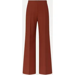 Wide-Leg Bundfaltenhose Braun 40