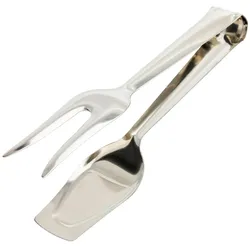 Servierzange Edelstahl 21 cm. Ideal für die Küche, zum Servieren von Salaten, zum Servieren von Fleisch, Fisch, usw..