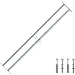Einbruchschutz + Alarmanlage, Fenstergitter Verstellbar mit 2 Querstäben 1000-1500 mm