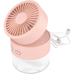 USB Tischventilator mit Luftbefeuchtung, mit Beleuchtung, Betrieb nur mit USB-C Kabel möglich
