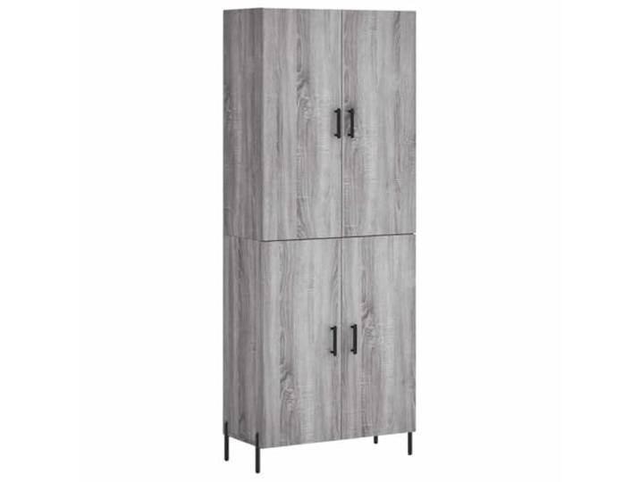 Kaorsrow Highboard Grau Sonoma 69.5x34x180 cm Holzwerkstoff Schrank Schlanker Aufbewahrungsschrank mit Metallfüßen und Türen für Wohnzimmer oder Flur, zeitloses Design in Grau Sonoma.