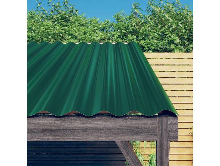 vidaXL Dachpaneele 12 Stk. Verzinkter Stahl Grün 80x36 cm